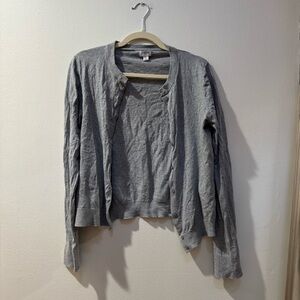 J. Crew Factory 100% Cotton Gray Button-Up Cardigan